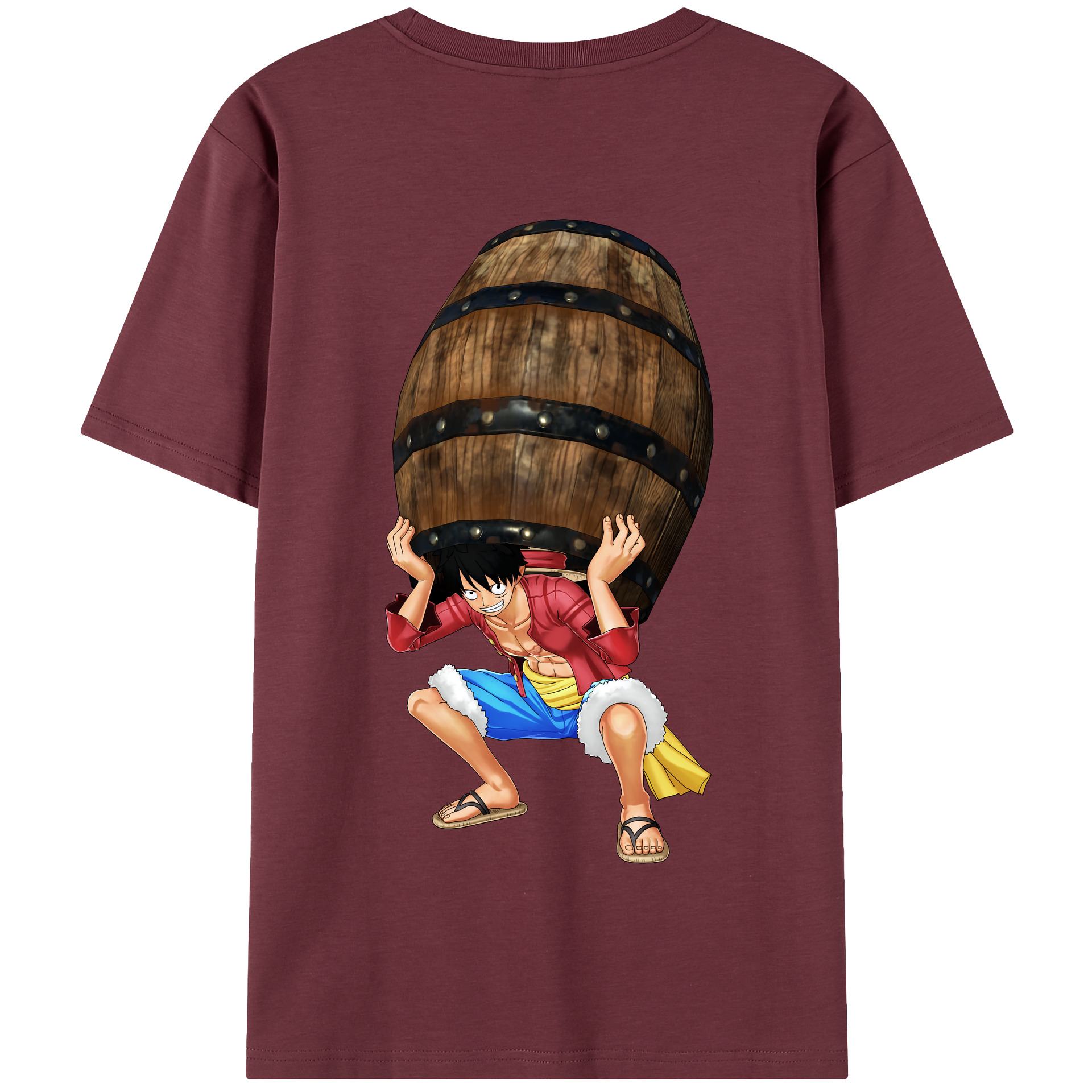 ワンピース モンキー・D・ルフィ ONE PIECE Monkey D. Luffy 綿100％半袖Tシャツ（背面プリント）